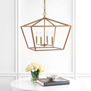 Gatsby 23" Adjustable Iron Rustic Glam LED Pendant - JONATHAN Y